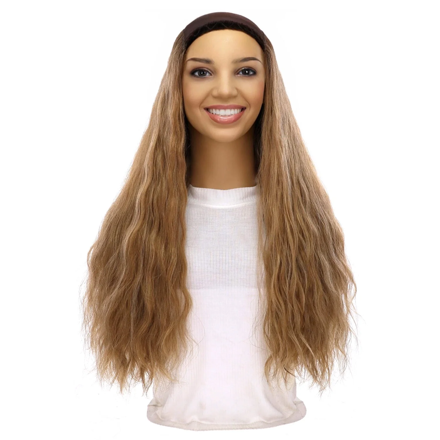 24" HatFall Wig Medium Blonde Wavy - Image 2