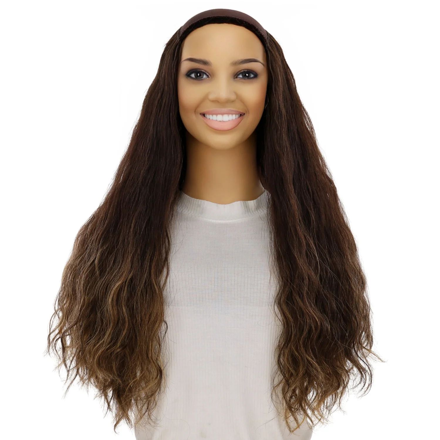 24" HatFall Wig Medium Brown Babylight Wavy - Image 2