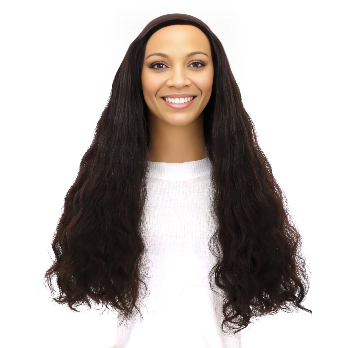 24" HatFall Wig Soft Black Wavy - Image 2