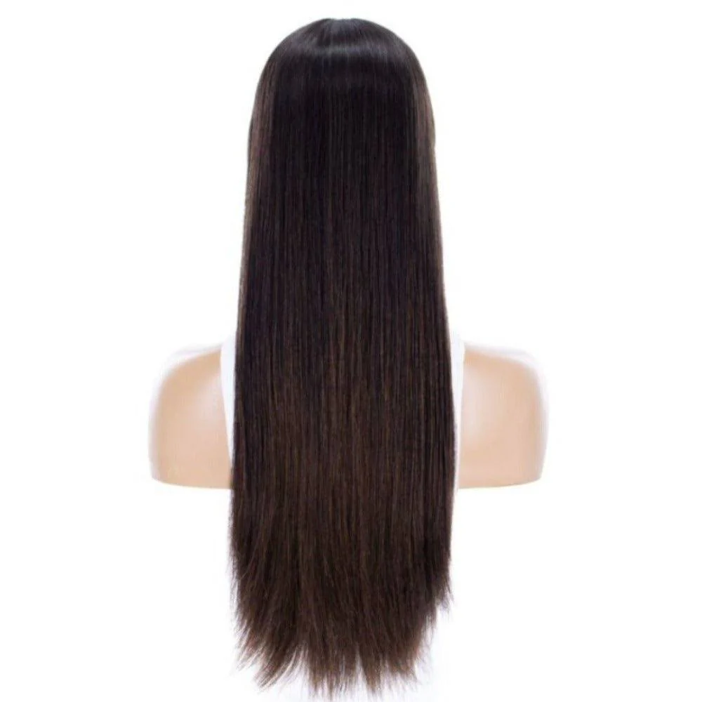 24" Divine Lace Top Wig Dark Brown Balayage - Image 6