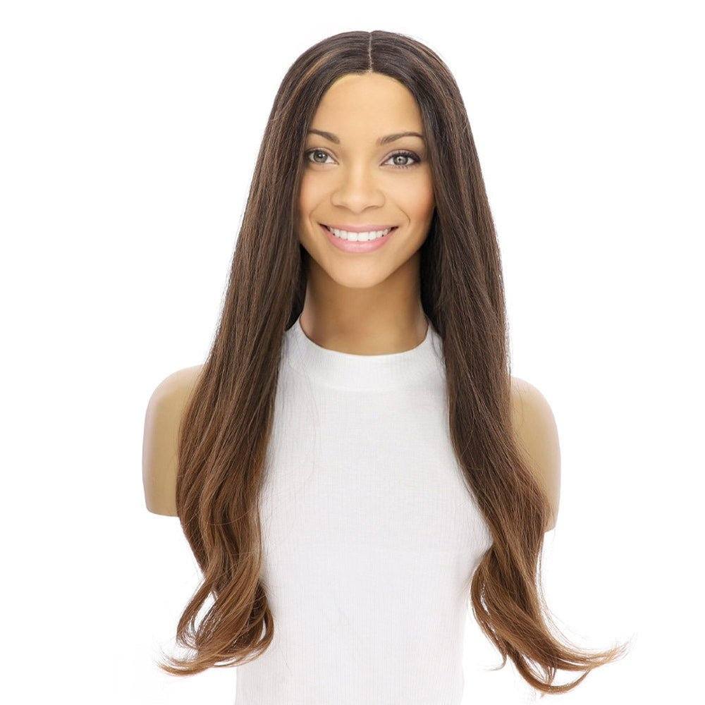 24" Divine Lace Top Wig Dark Brown Ombre - Image 3