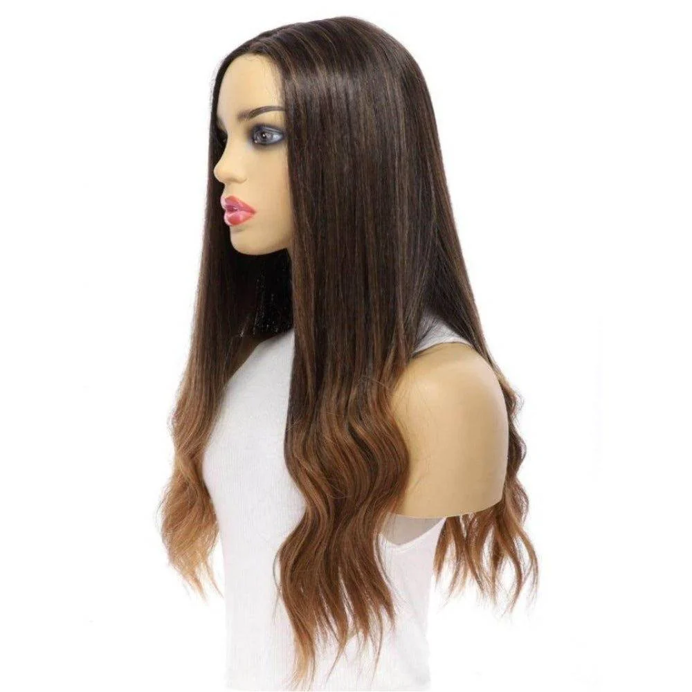 24" Divine Lace Top Wig Dark Brown Ombre - Image 6