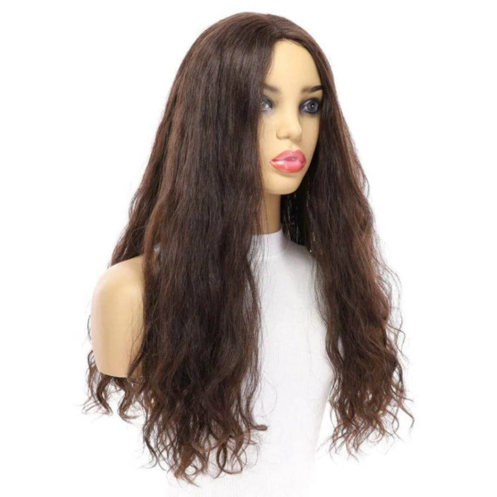 24" Divine Lace Top Wig Dark Brown Wavy - Image 3