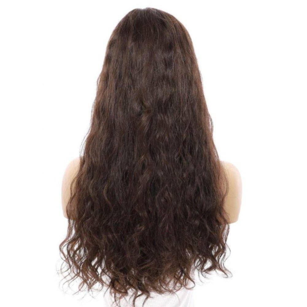 24" Divine Lace Top Wig Dark Brown Wavy - Image 6