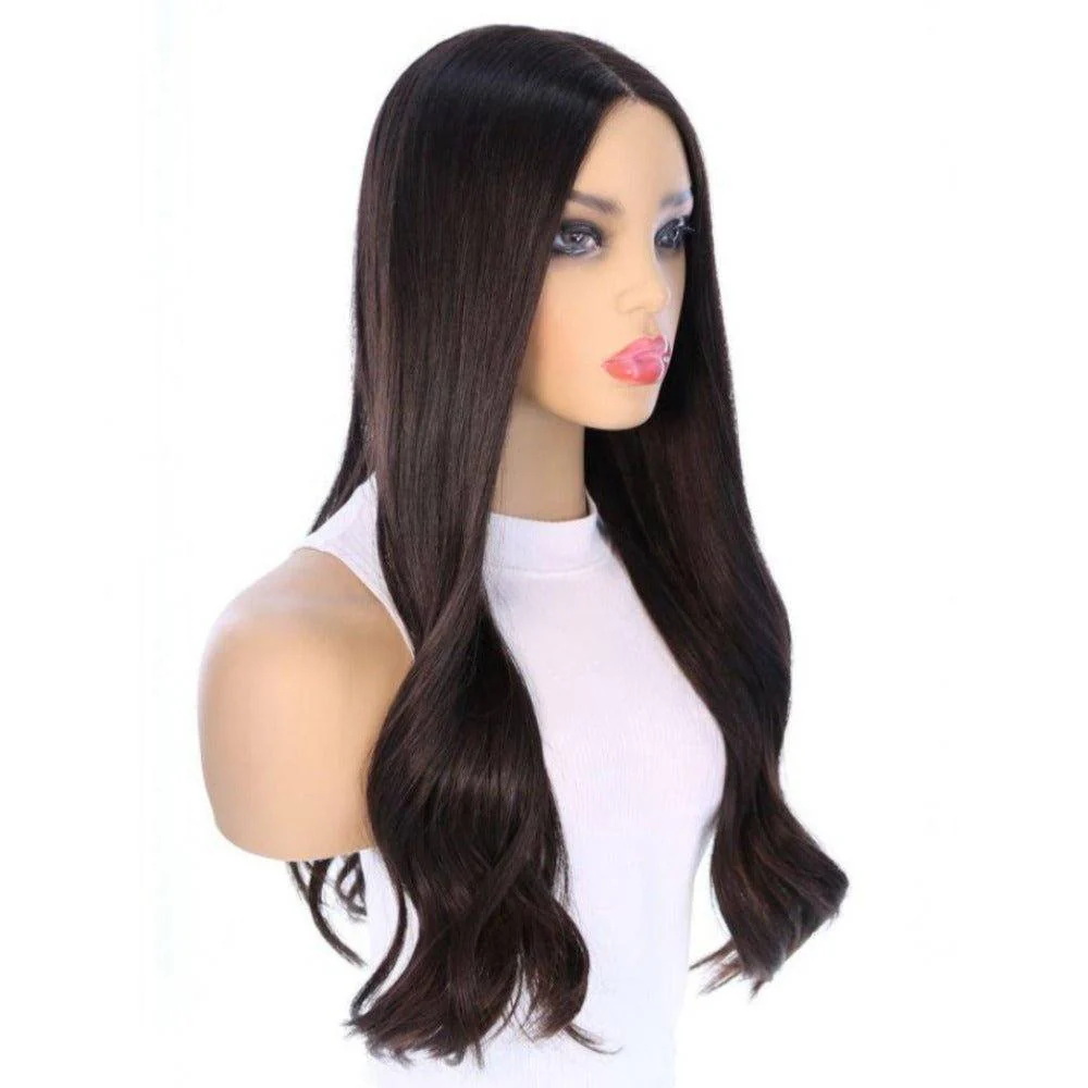 24" Divine Luxe Lace Top Wig #1B Black - Image 3