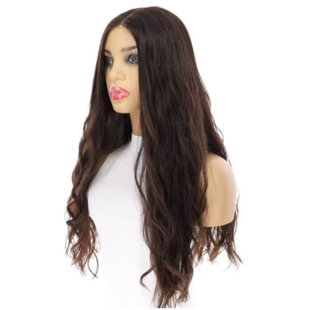 24" Divine Luxe Lace Top Wig #1B Black Wavy - Image 4