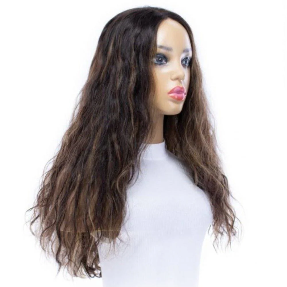 24" Divine Luxe Lace Top Wig #Dark Brown w/ Balayage Wavy - Image 4