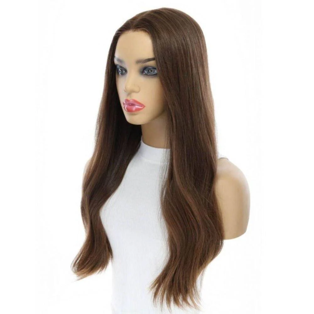 24" Divine Luxe Lace Top Wig #8 Warm Medium Brown - Image 3