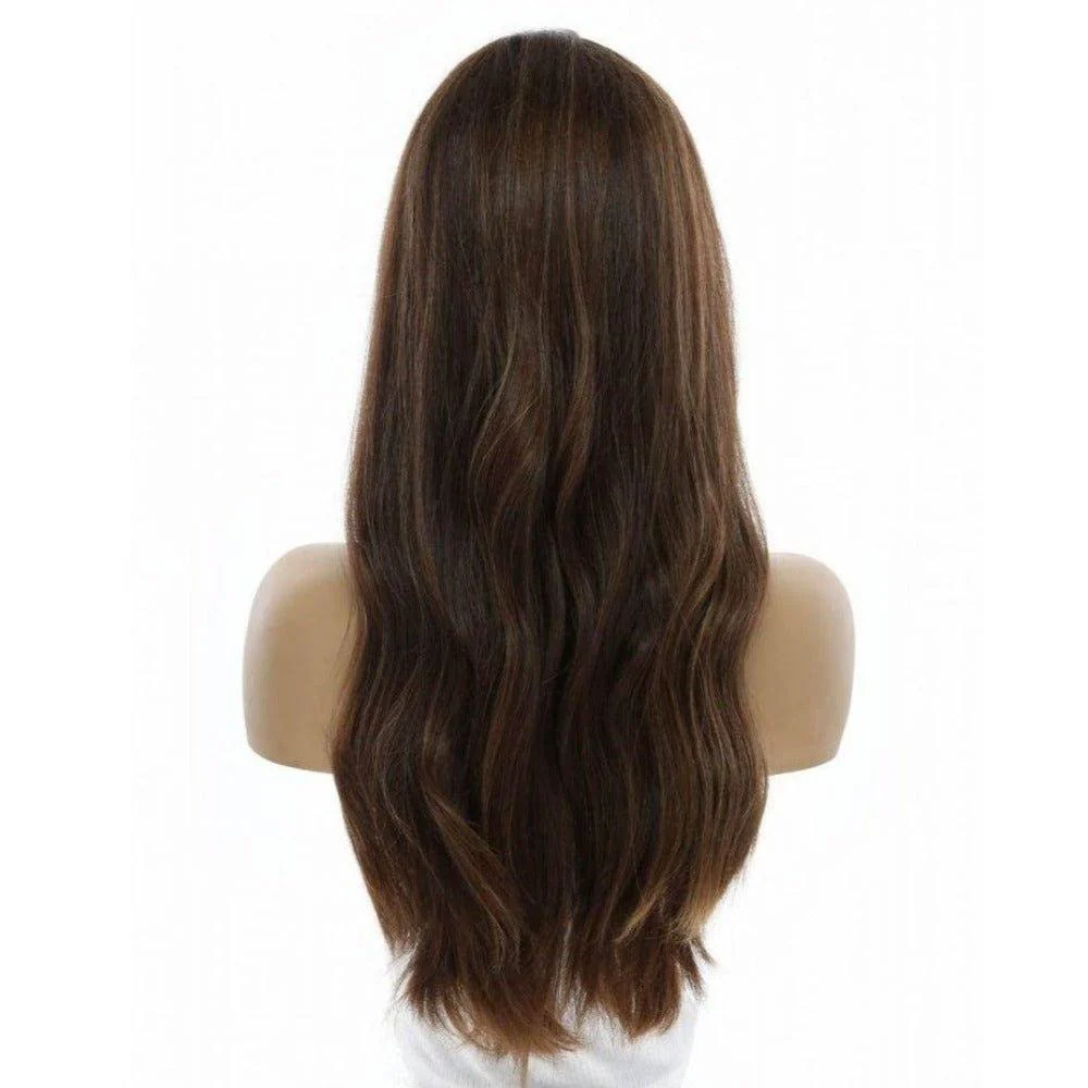 24" Divine Luxe Lace Top Wig #Medium Brown w/ Highlights - Image 3