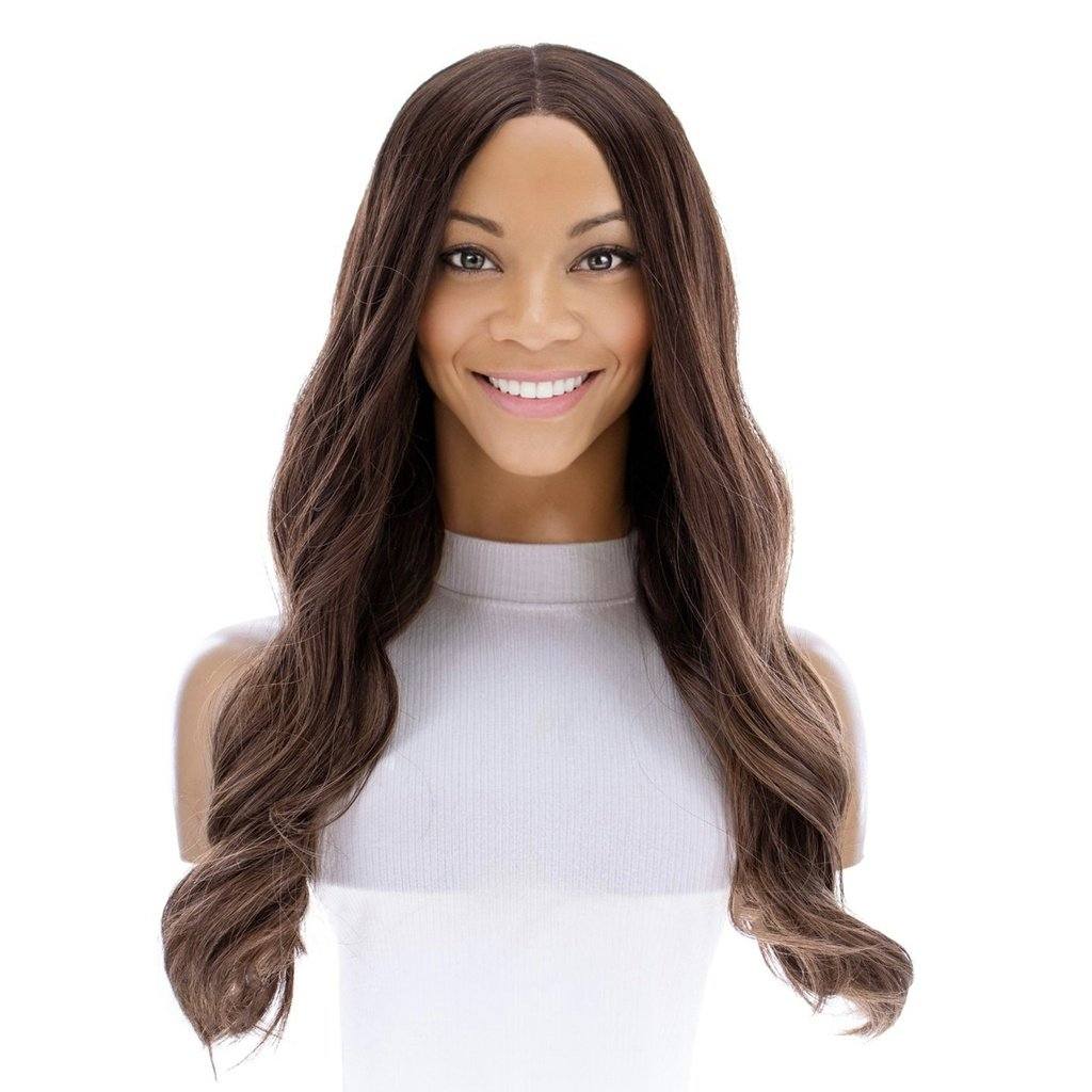 24" Divine Lace Top Wig Medium Brown Balayage - Image 3