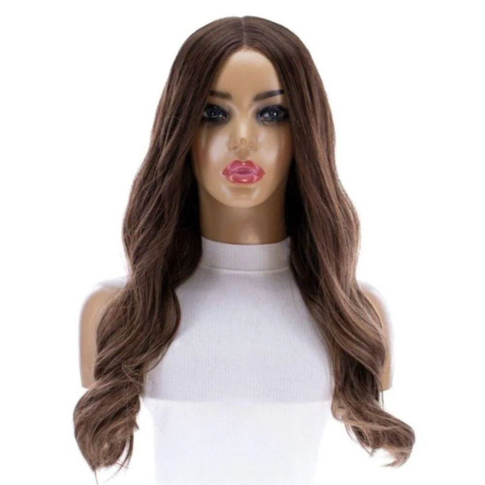 24" Divine Lace Top Wig Medium Brown Balayage - Image 4