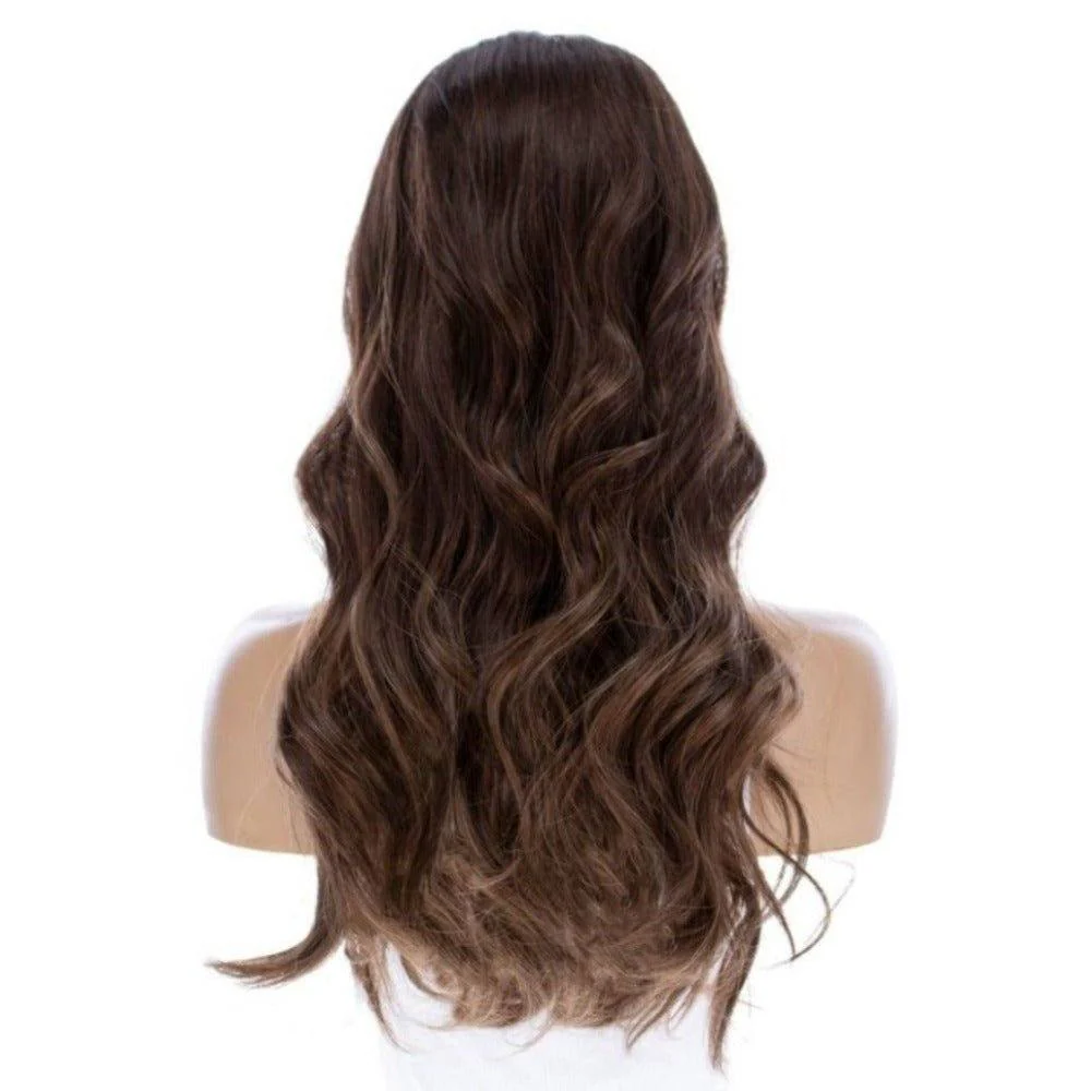 24" Divine Lace Top Wig Medium Brown Balayage - Image 6