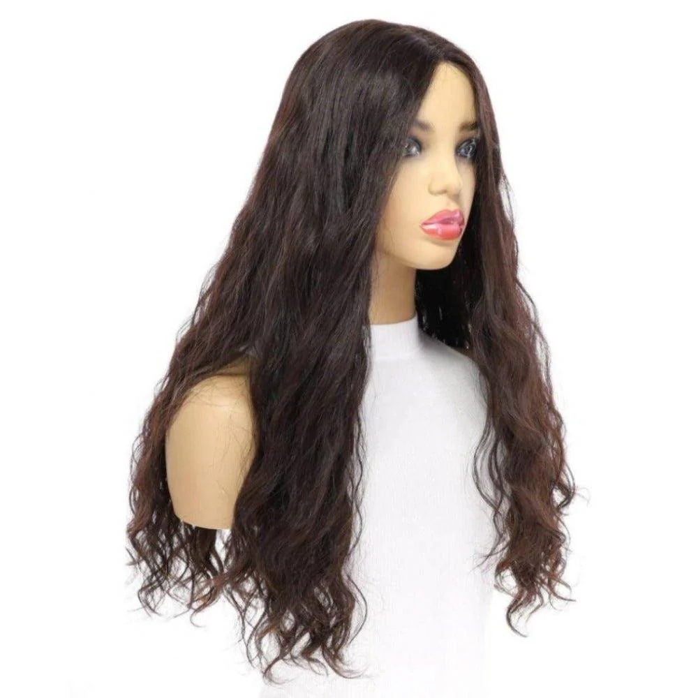 24" Divine Lace Top Wig Natural Black Wavy - Image 3