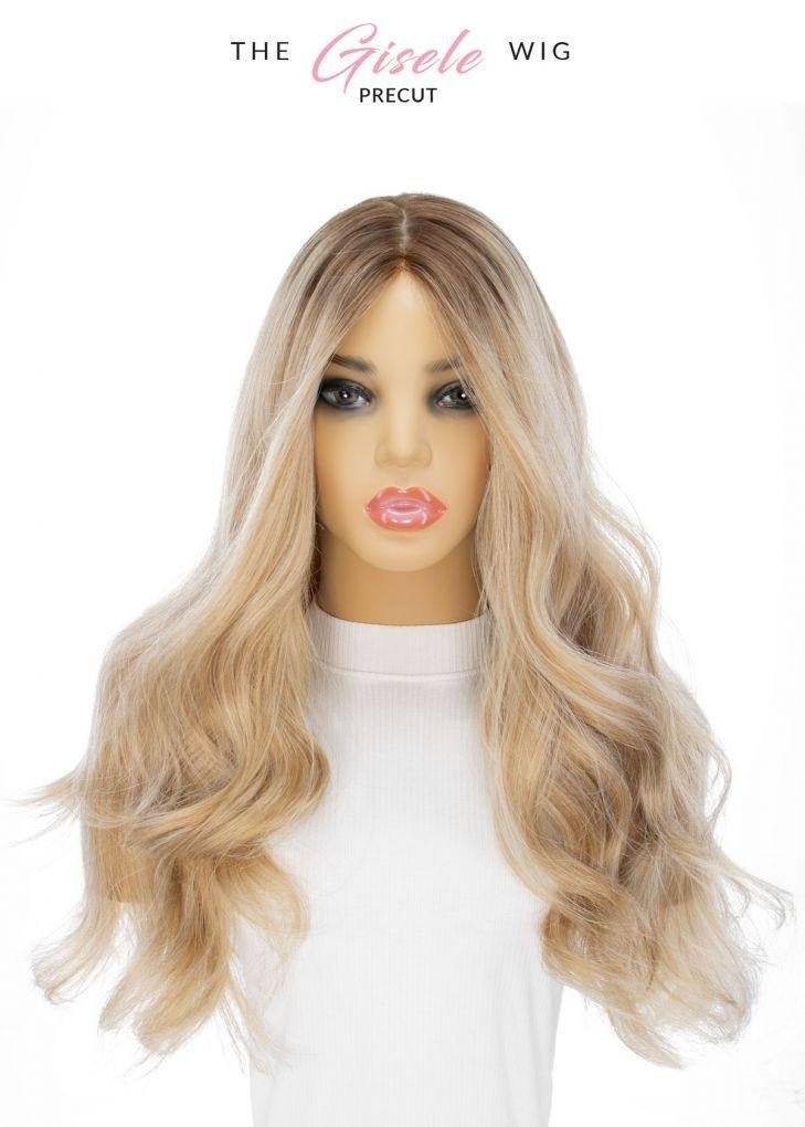 24" Gisele Silk Top Wig Ash Blonde w/ Rooting - Image 4