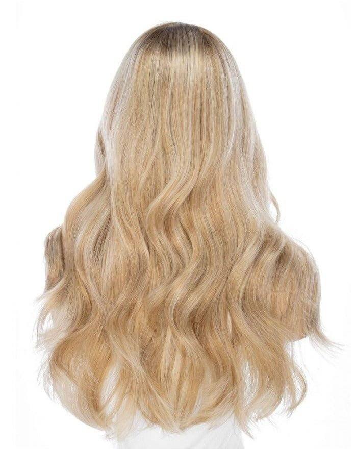 24" Gisele Silk Top Wig Ash Blonde w/ Rooting - Image 6