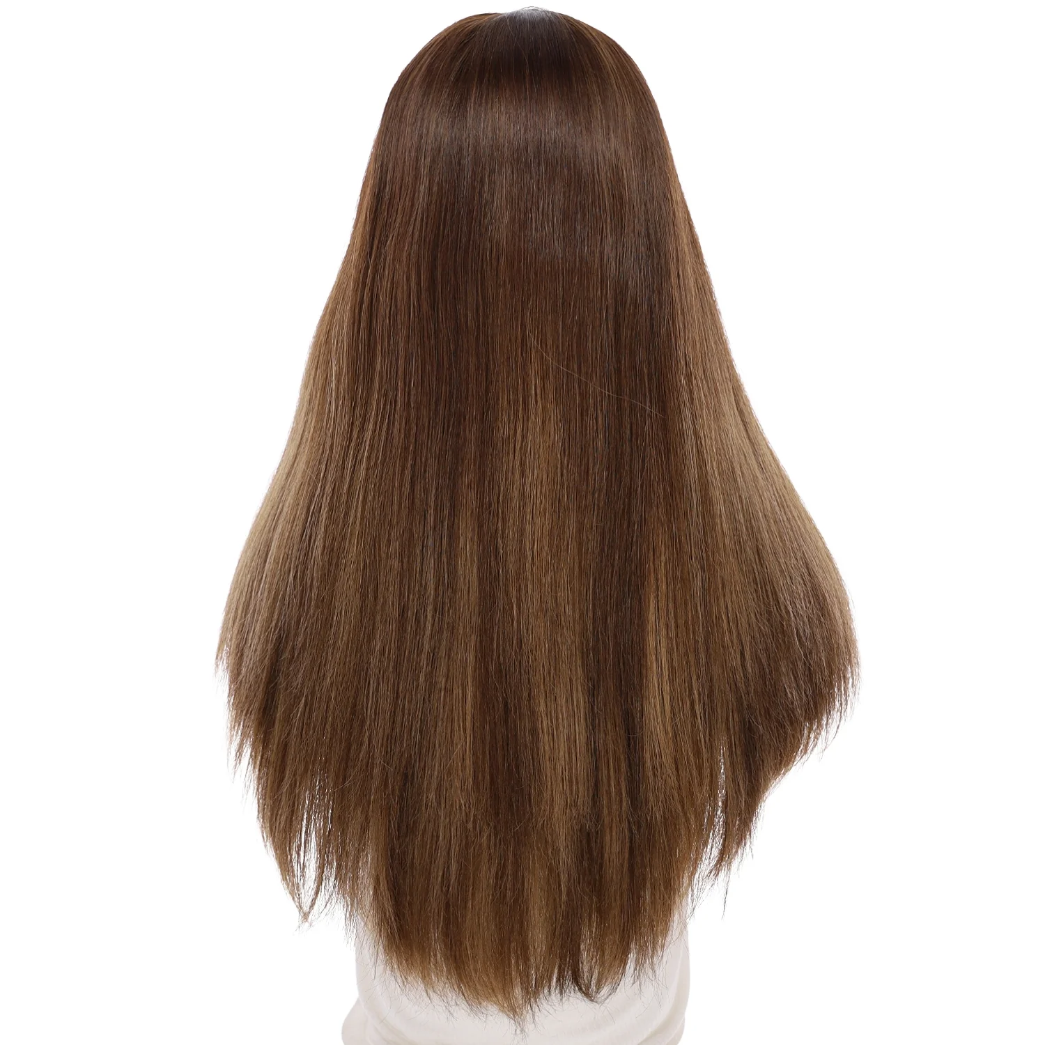 24" Gisele Silk Top Wig Medium Brown Balayage - Image 3