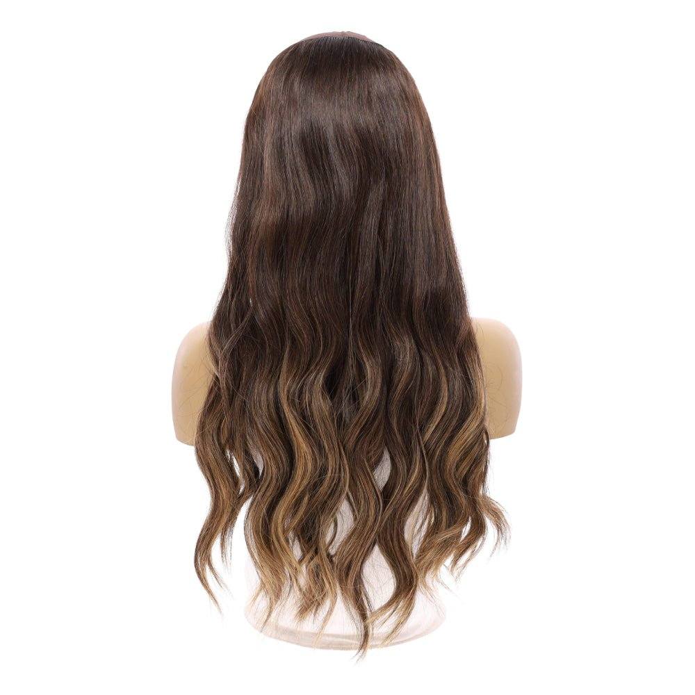 24" HatFall Wig Dark Brown Balayage - Image 3