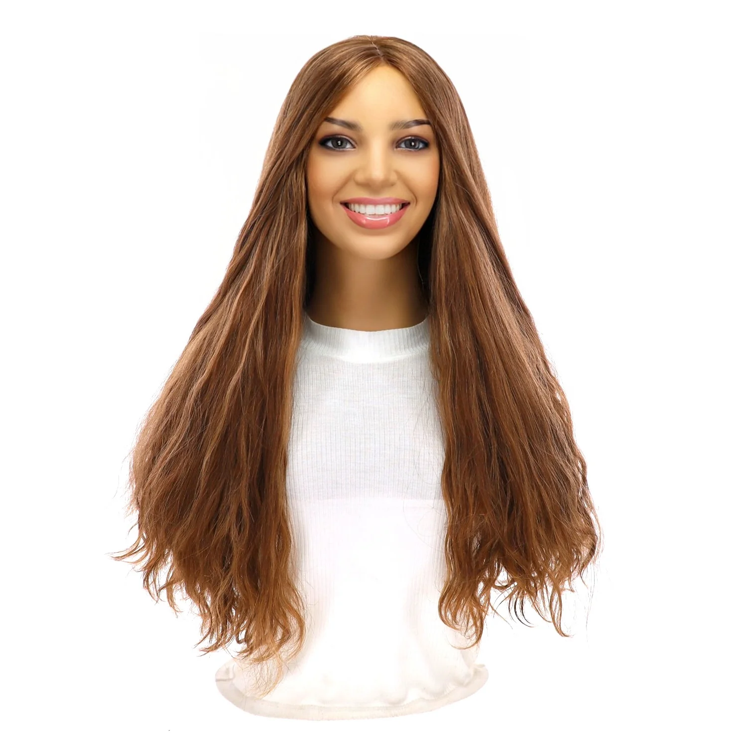 24" Luxe Silk Top Wig #14 Warm Dark Blonde Wavy - Image 2