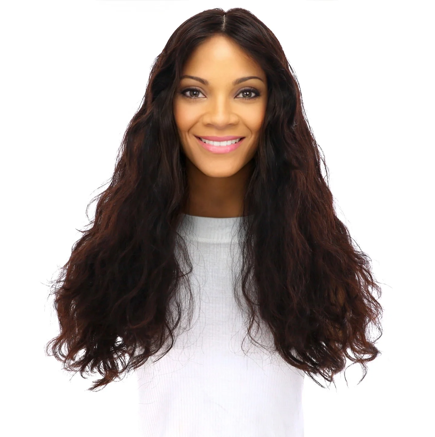 24" Luxe Silk Top Wig #1B Black Wavy - Image 2