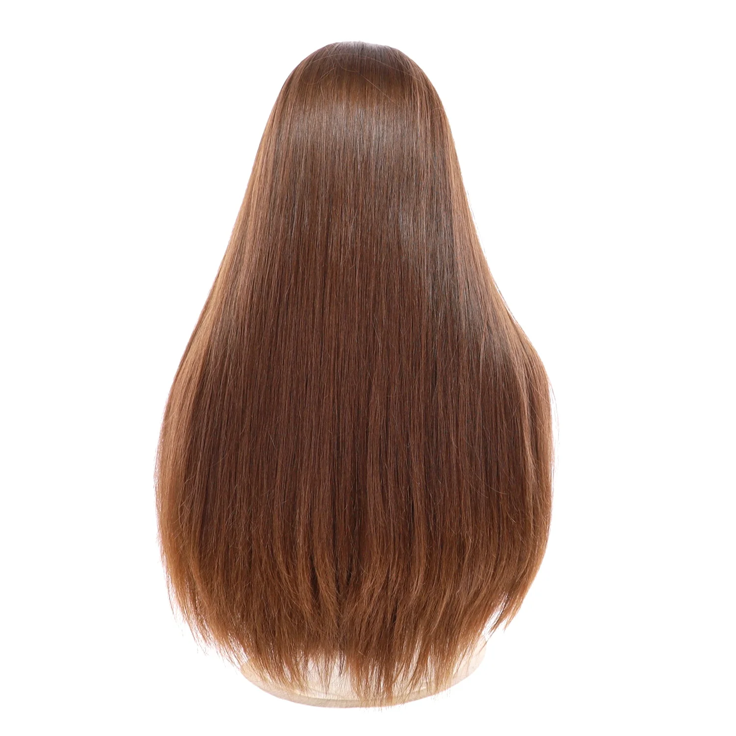 24" Luxe Silk Top Wig #8 Warm Medium Brown - Image 3