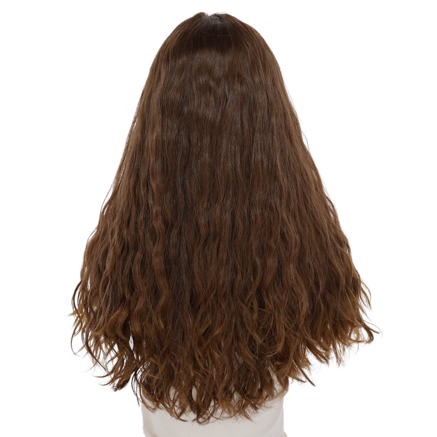 24" Luxe Silk Top Wig #8 Warm Medium Brown Wavy - Image 3