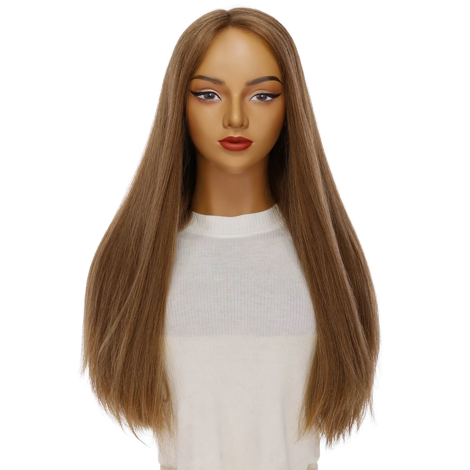 24" Secret Lace Top Wig #12 Warm Light Brown - Image 2