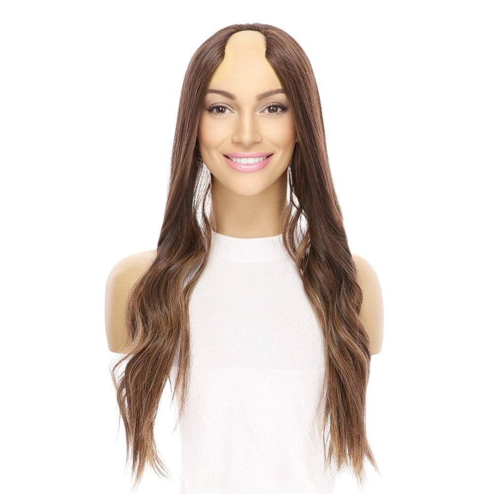 24" U-Shape Topper Medium Brown Balayage - Image 3
