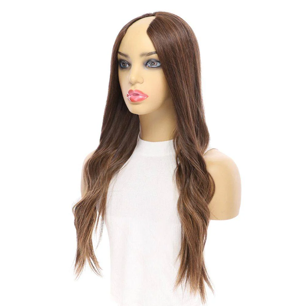 24" U-Shape Topper Medium Brown Balayage - Image 6