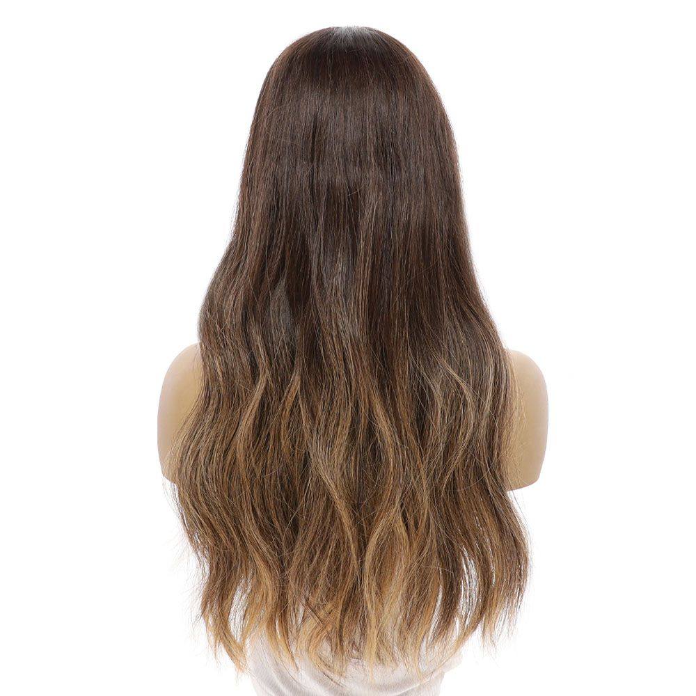 24" U-Shape Wig Dark Brown Balayage - Image 6