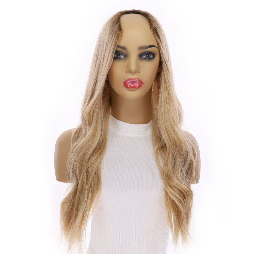 24" U-Shape Wig Golden Blonde - Image 5