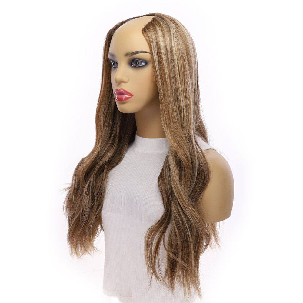 24" U-Shape Wig Medium Blonde - Image 4