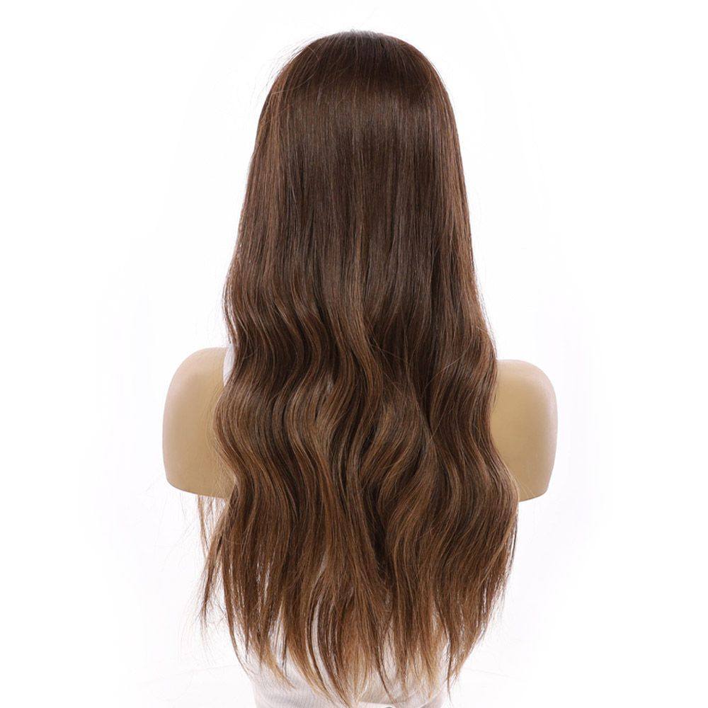 24" U-Shape Wig Medium Brown Balayage - Image 7