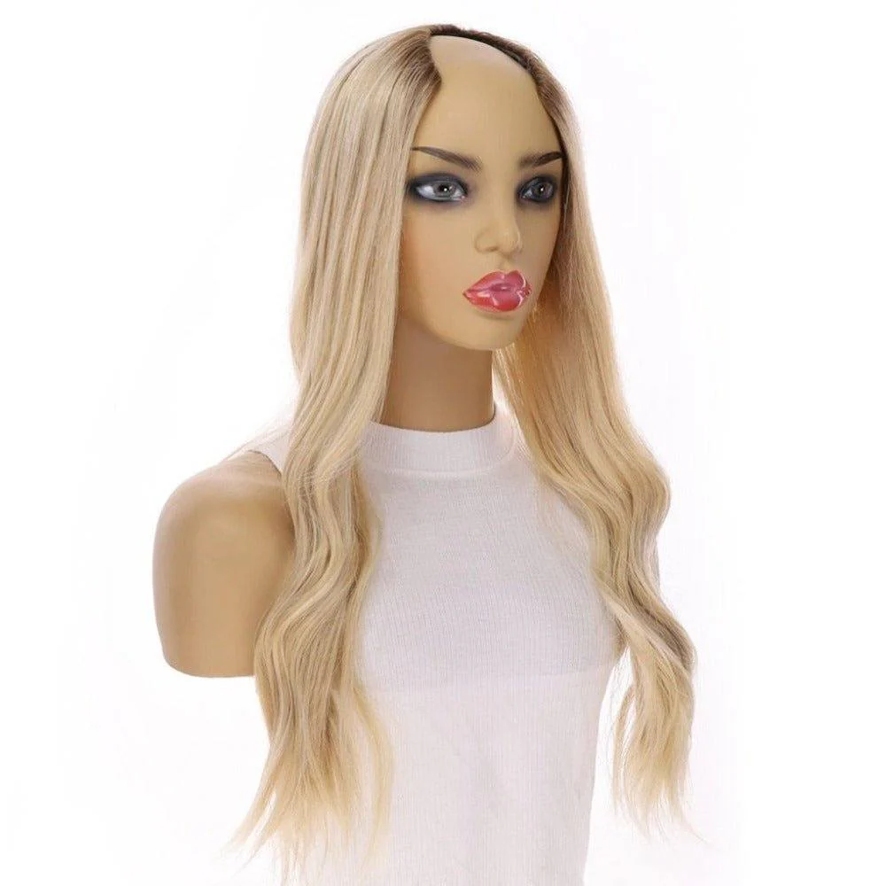 24" U-Shape Wig Beige Blonde - Image 4