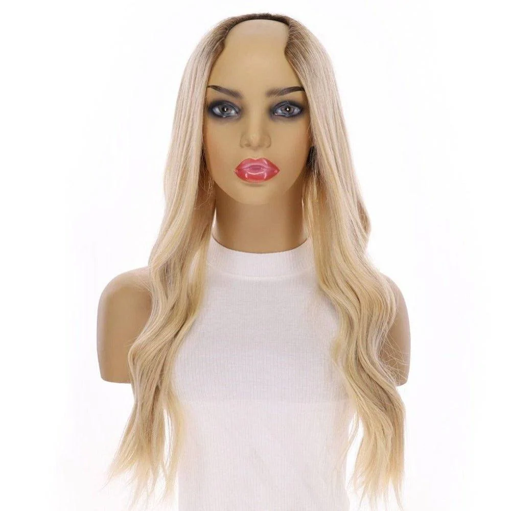 24" U-Shape Wig Beige Blonde - Image 5