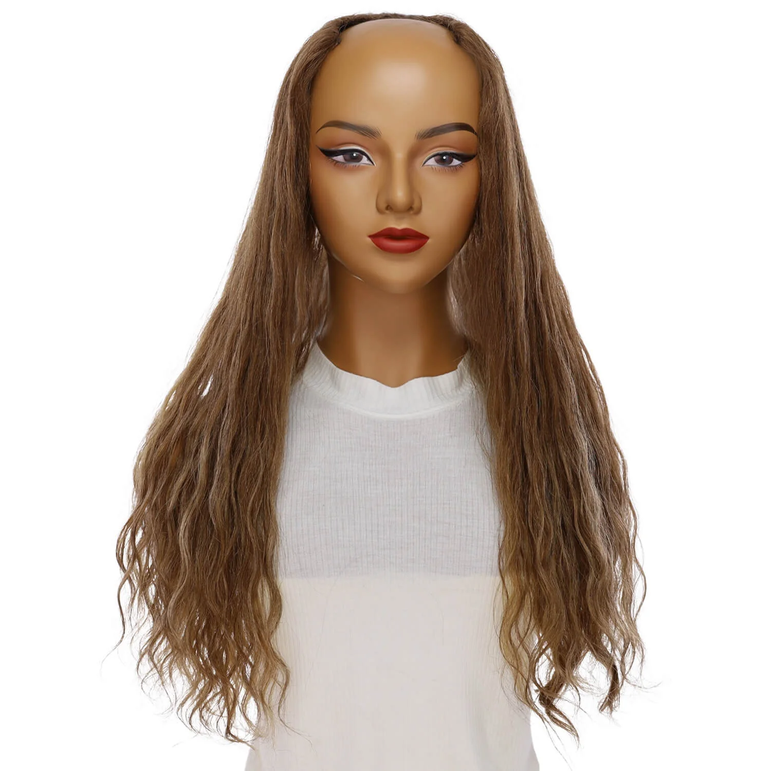 24" U-Shape Topper Light Brown Babylight Wavy - Image 2