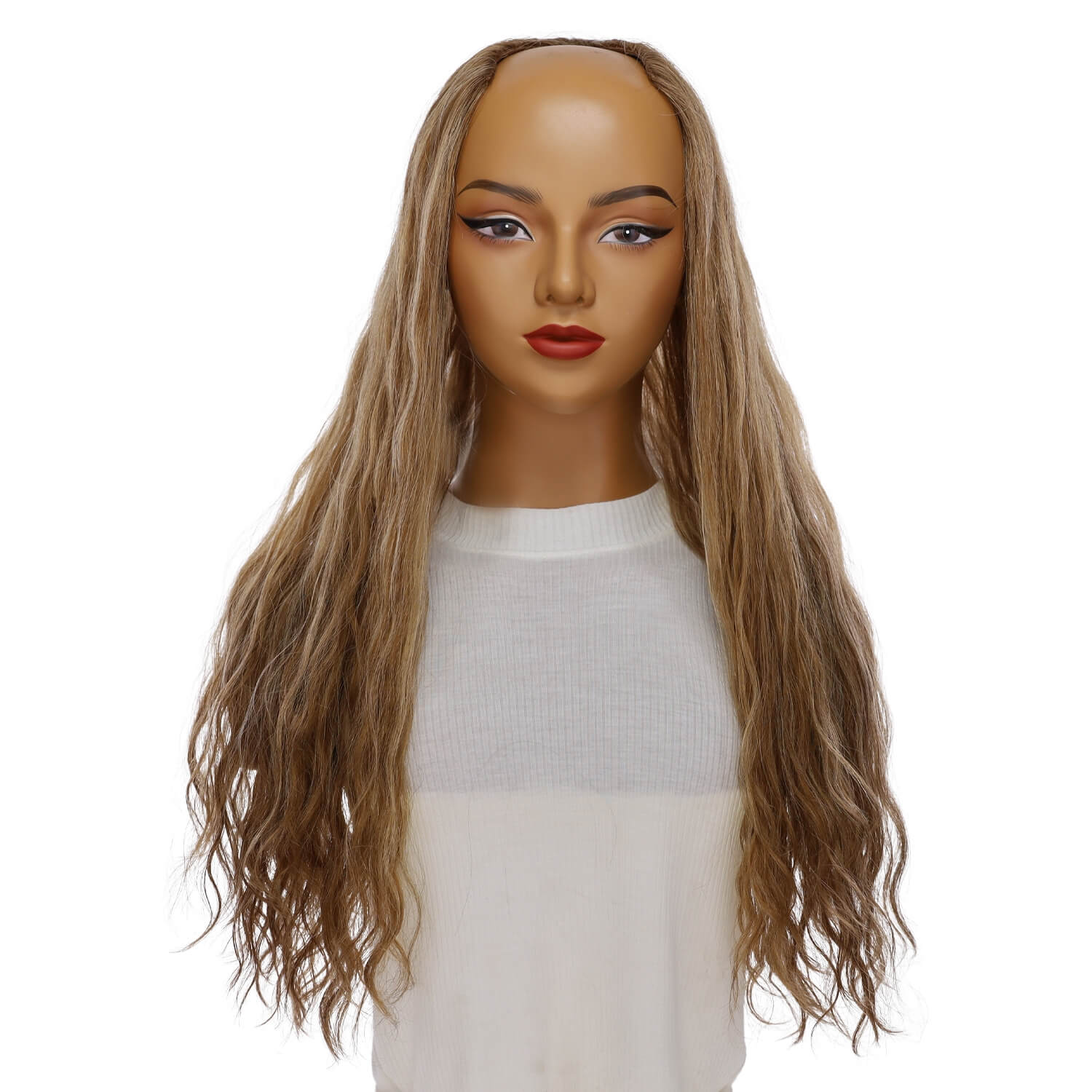 24" U-Shape Topper Medium Blonde Wavy - Image 2