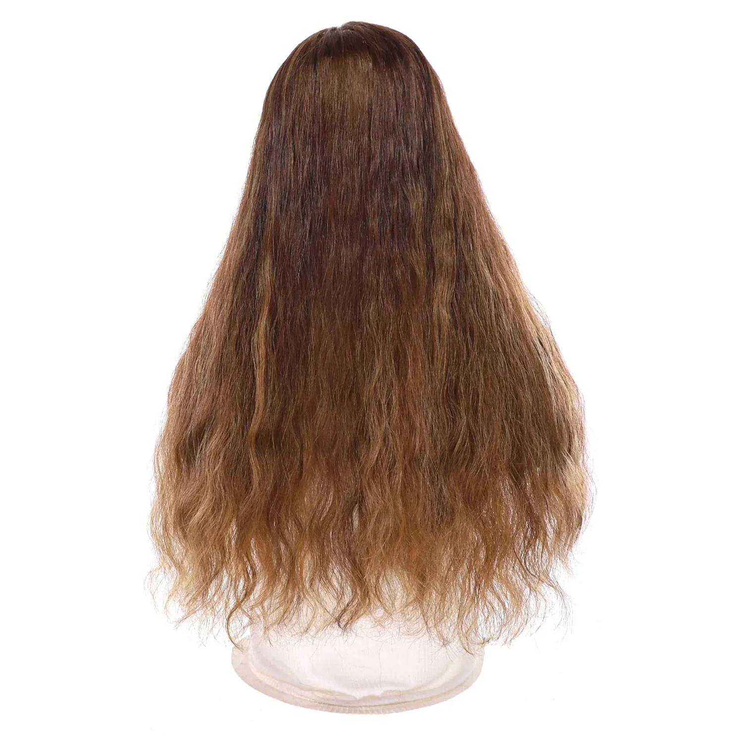 24" U-Shape Topper Medium Brown Balayage Wavy - Image 3