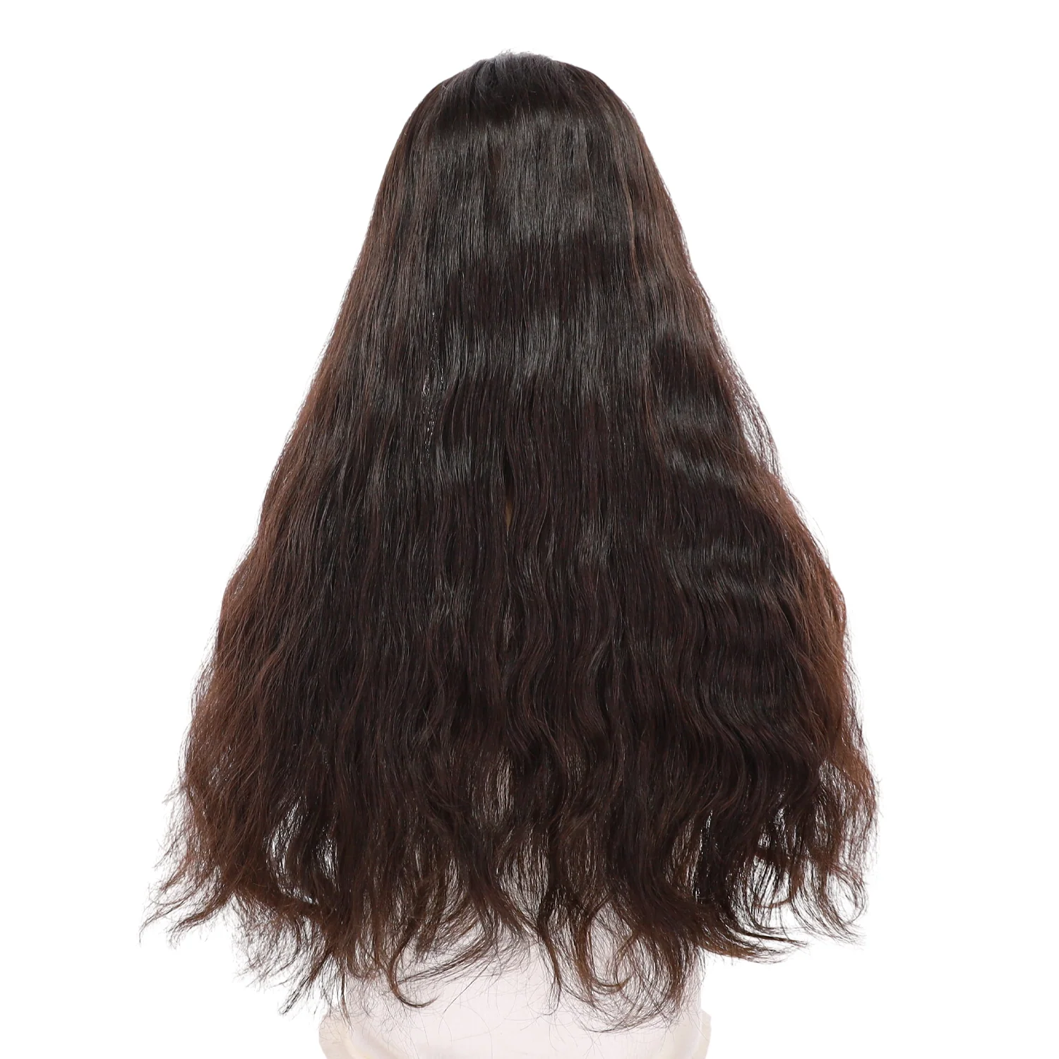 24" U-Shape Topper Natural Black Wavy - Image 3