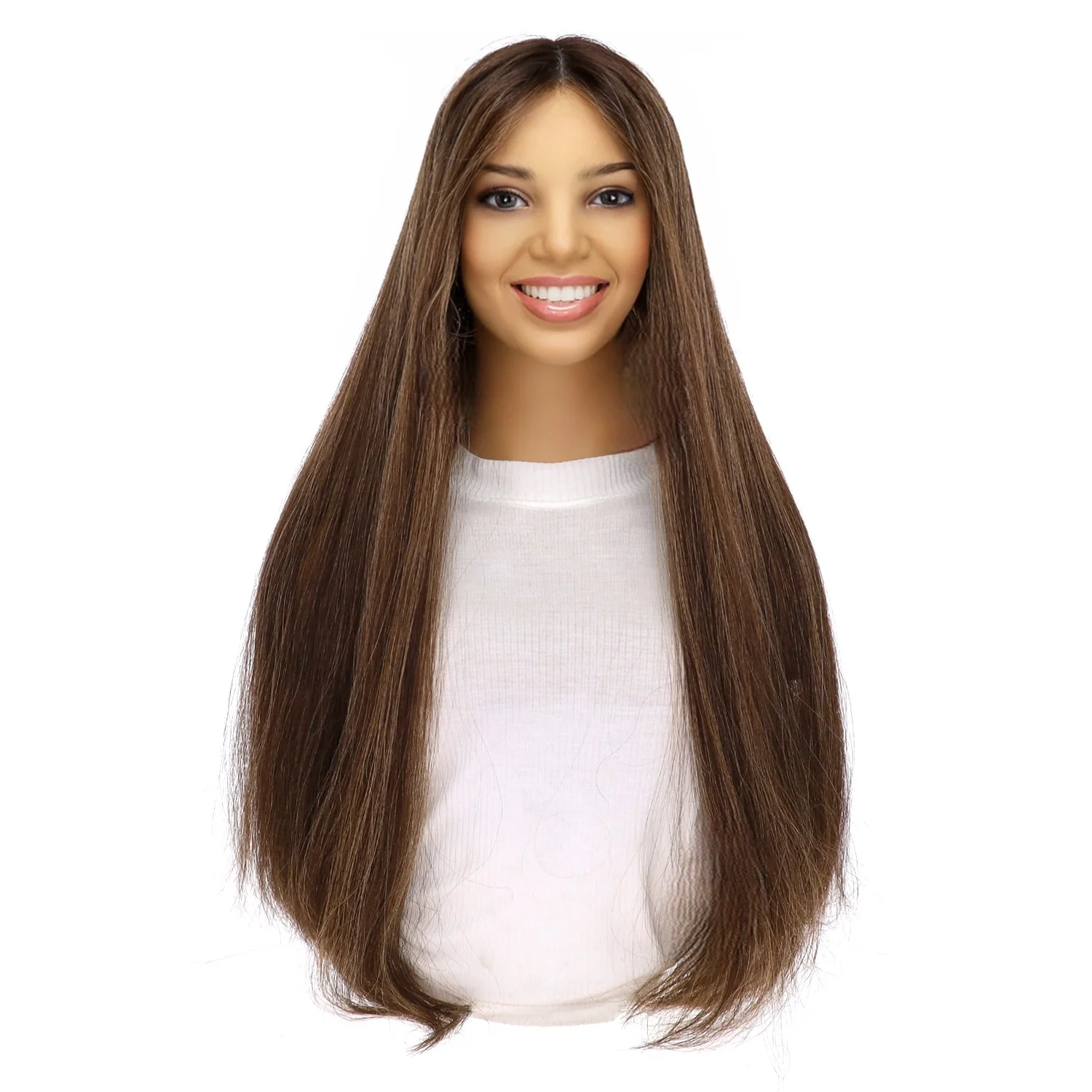 26" Divine Lace Top Topper Dark Brown w/ Highlights - Image 2