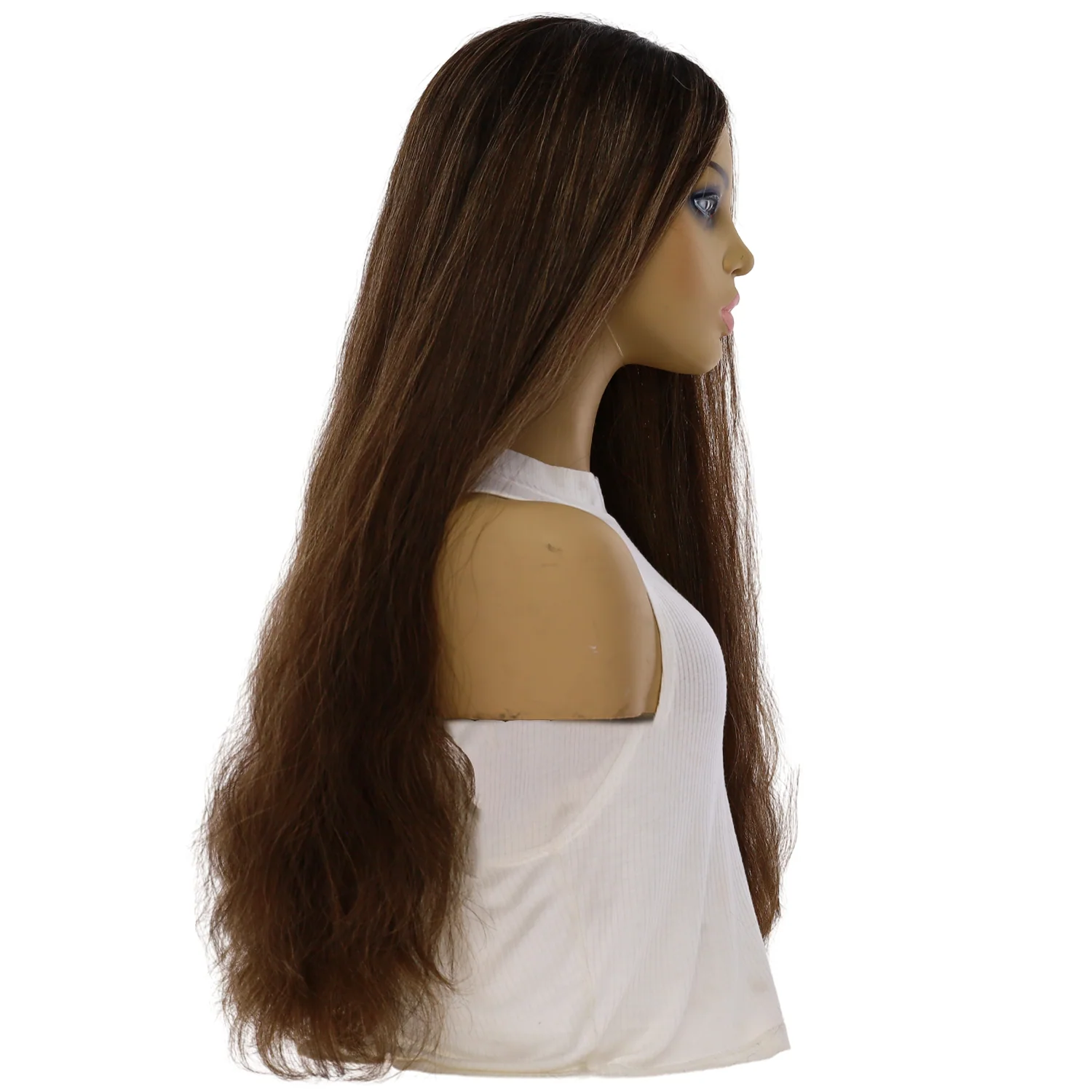 26" Divine Lace Top Topper Dark Brown w/ Highlights Wavy - Image 2