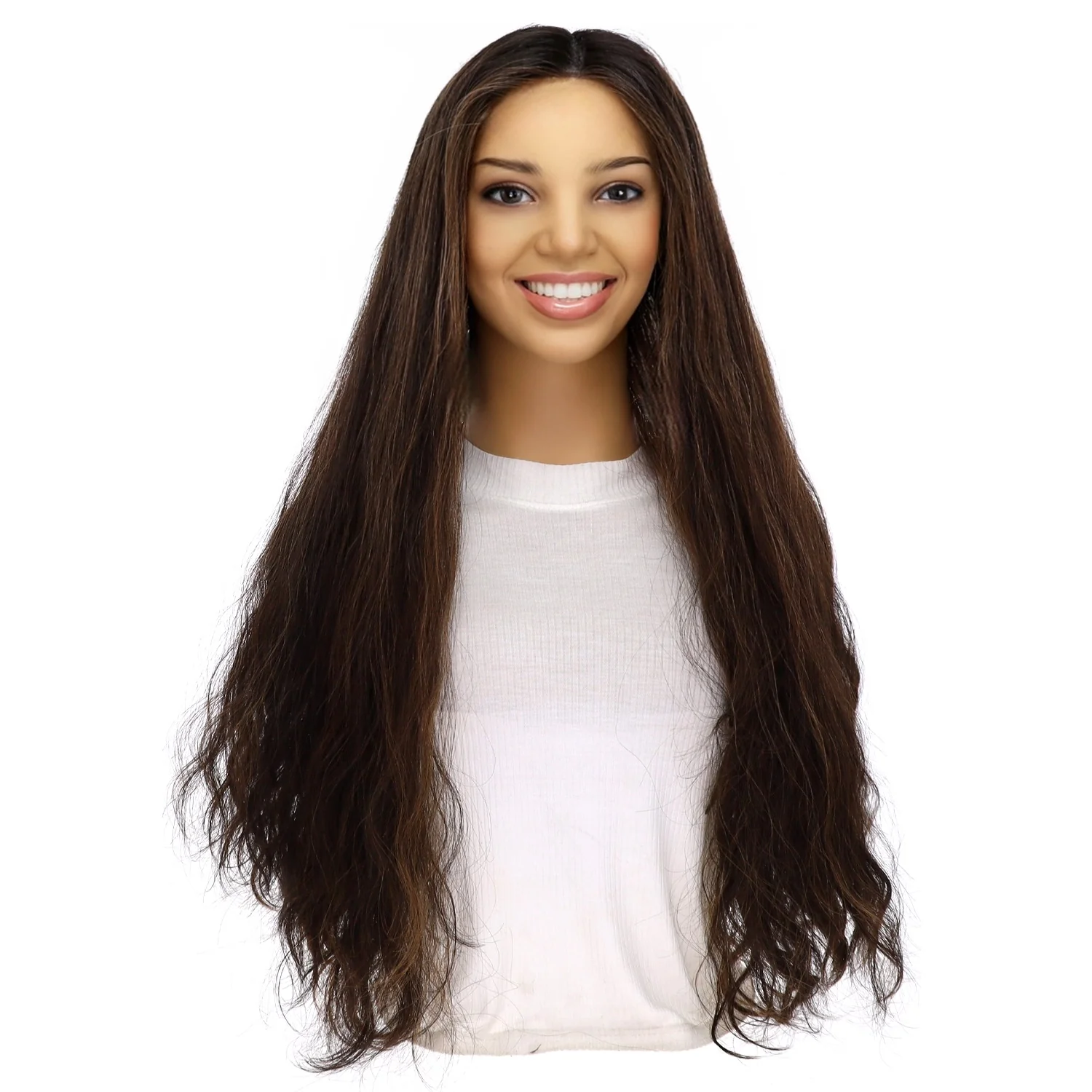 26" Divine Lace Top Topper Soft Black w/ Highlights Wavy - Image 2