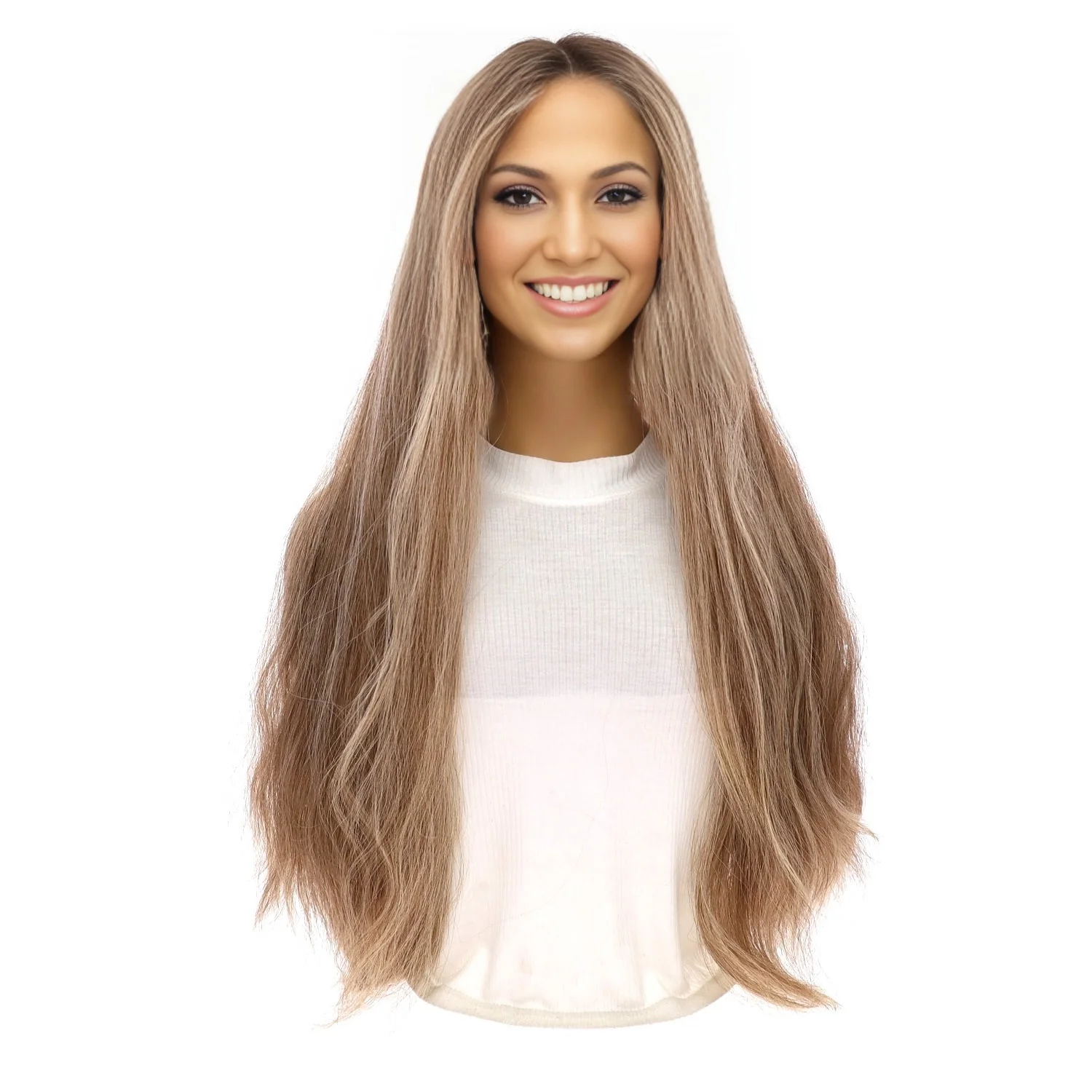 26" Divine Lace Top Wig Ashy Blonde w/ Highlights Wavy - Image 2