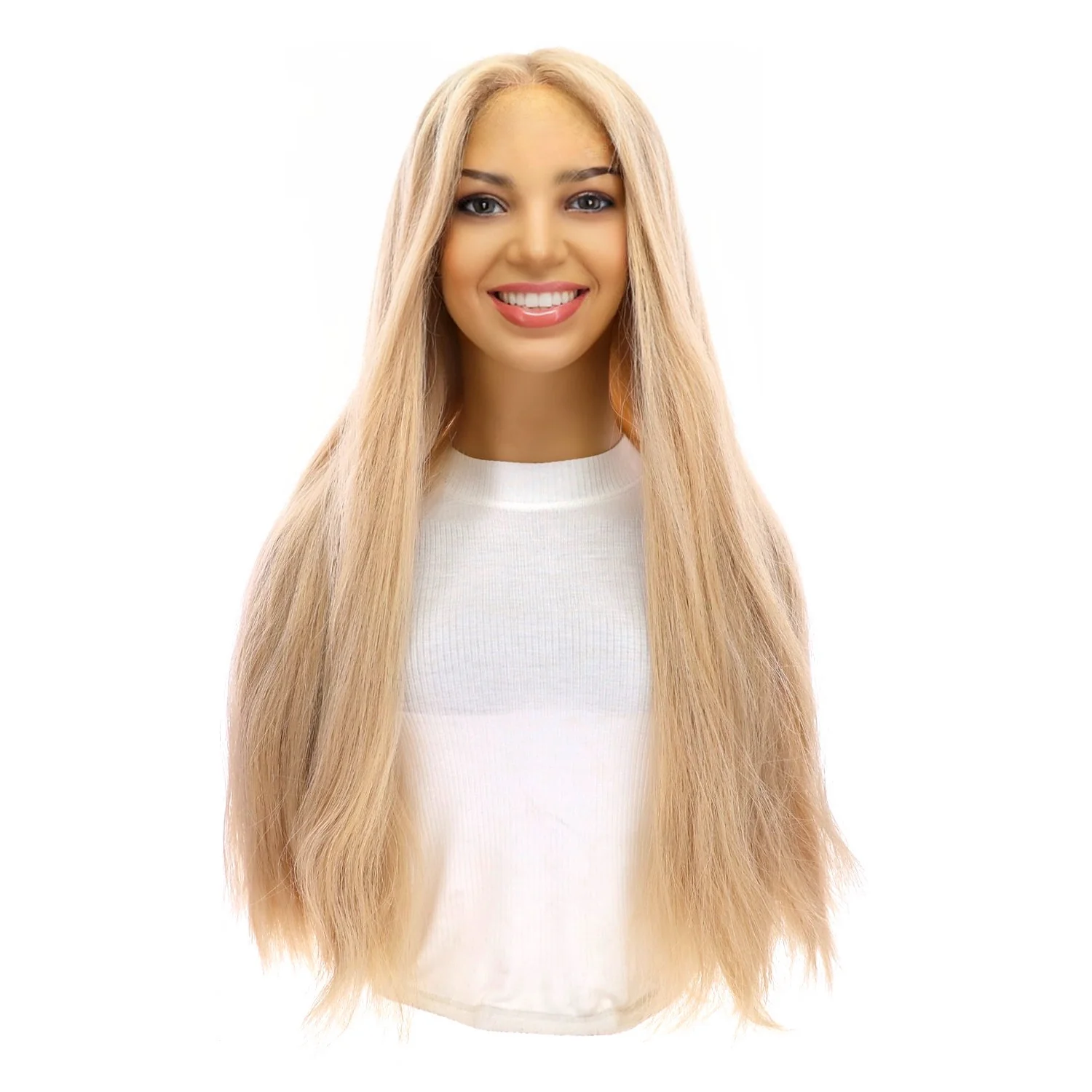 26" Divine Lace Top Wig Beige Blonde w/ No Rooting - Image 2