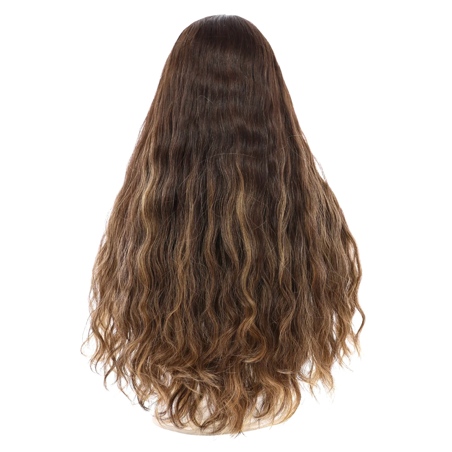 26" Divine Lace Top Wig Dark Brown Balayage Wavy - Image 2