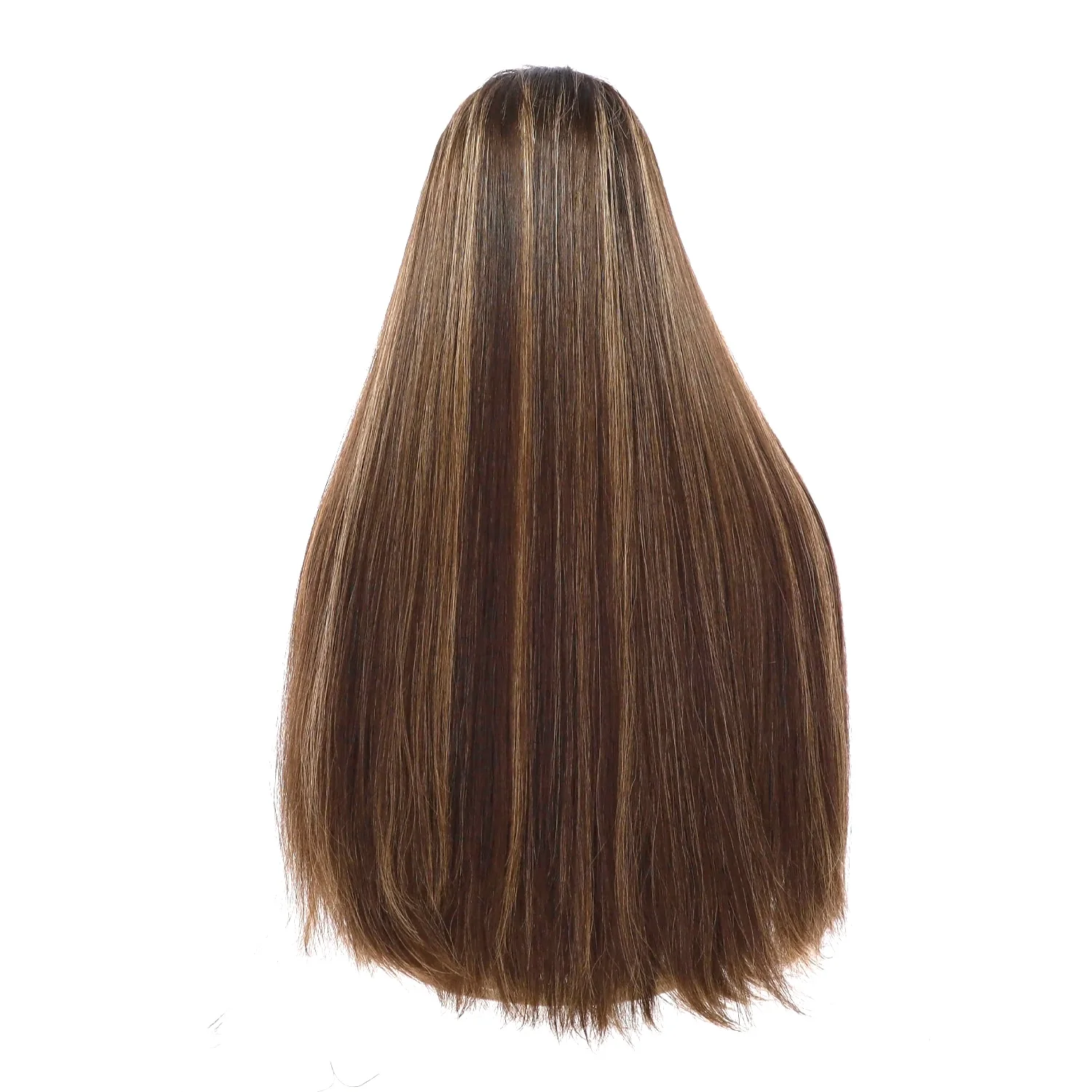 26" Divine Lace Top Wig Dark Brown w/ Highlights - Image 3