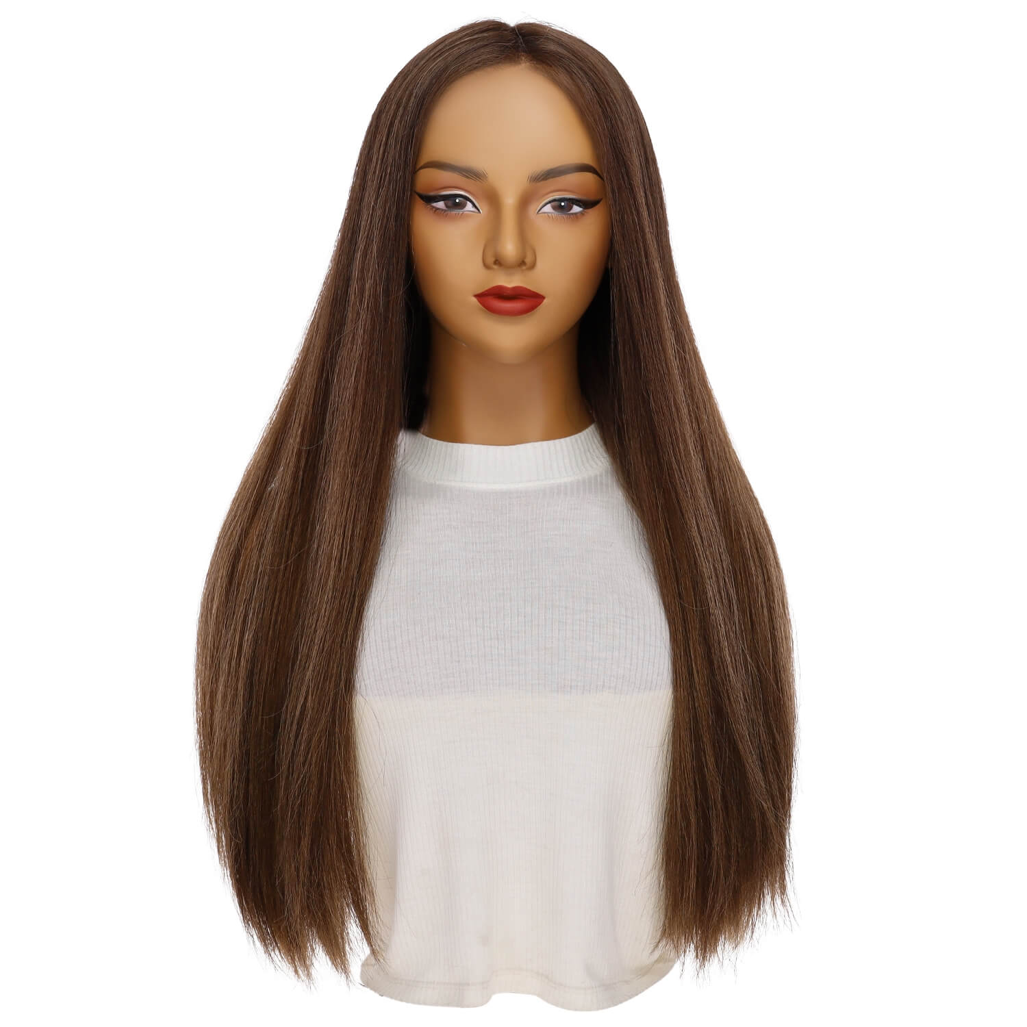 26" Divine Lace Top Wig Medium Brown Balayage - Image 2