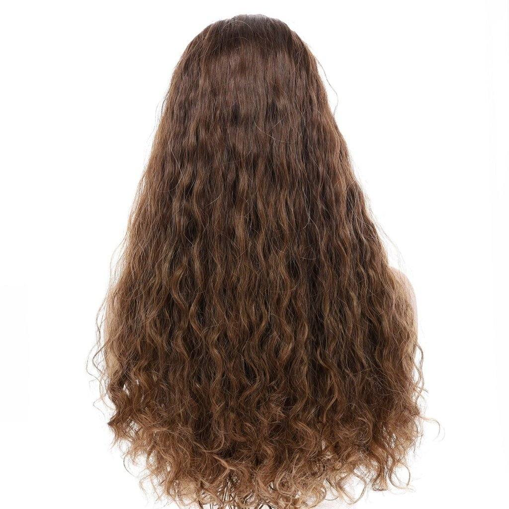 26" Divine Lace Top Wig Medium Brown Balayage Wavy - Image 3