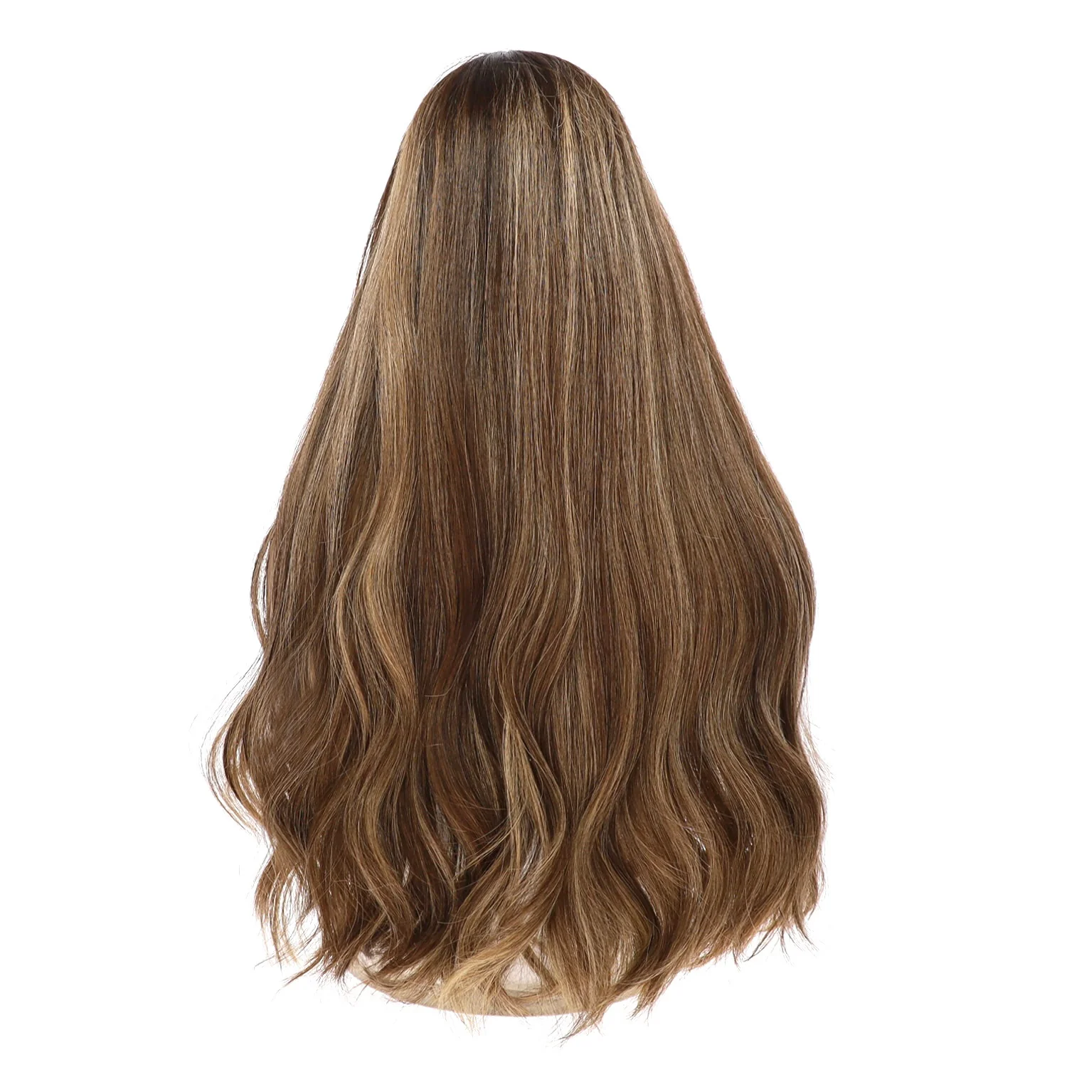 26" Divine Lace Top Wig Medium Brown w/ Highlights - Image 3