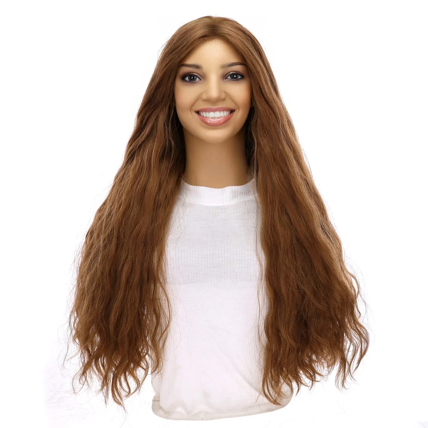 26" Divine Lace Top Wig Strawberry Blonde Wavy - Image 2