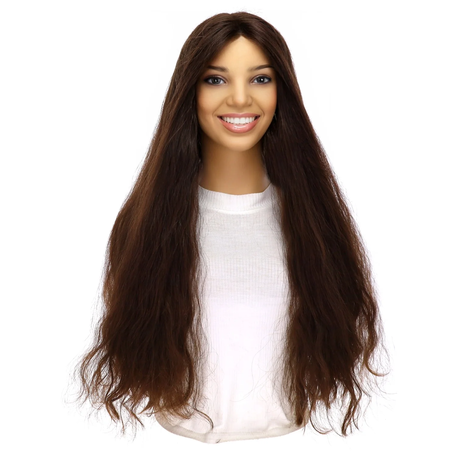 26" Divine Luxe Lace Top Topper #5 Warm Dark Brown Wavy - Image 2